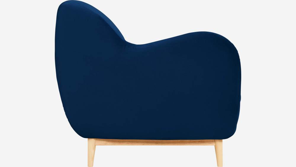 Sofá em veludo azul de 2 lugares - Design by Adrien Carvès