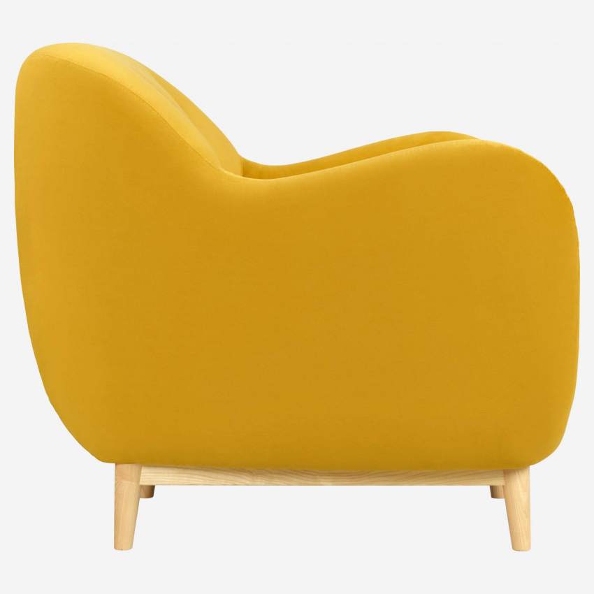 Fauteuil en velours jaune moutarde - Design by Adrien Carvès