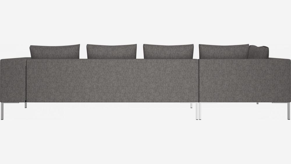 3-Sitzer-Sofa mit Chaiselongue links aus Bellagio-Stoff - Nachtgrau