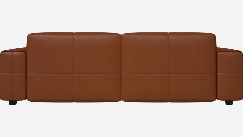 Sofá 4 lugares em pele Vintage Leather - Castanho conhaque