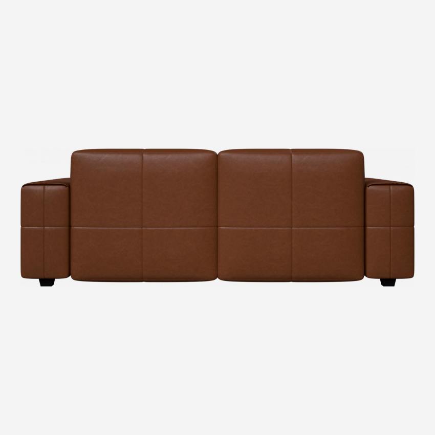 Sofá 3 plazas en piel Vintage Leather - Marrón coñac 