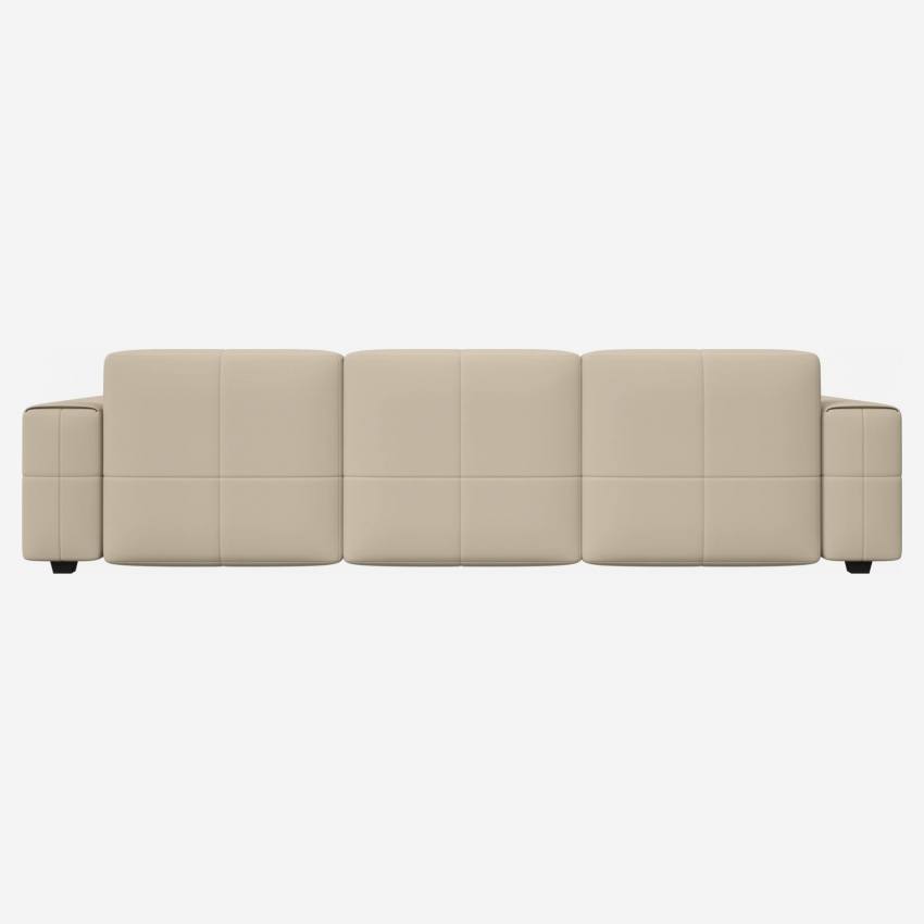 3-Sitzer Sofa mit Chaiselongue rechts aus Savoy-Leder - Alabasterweiß