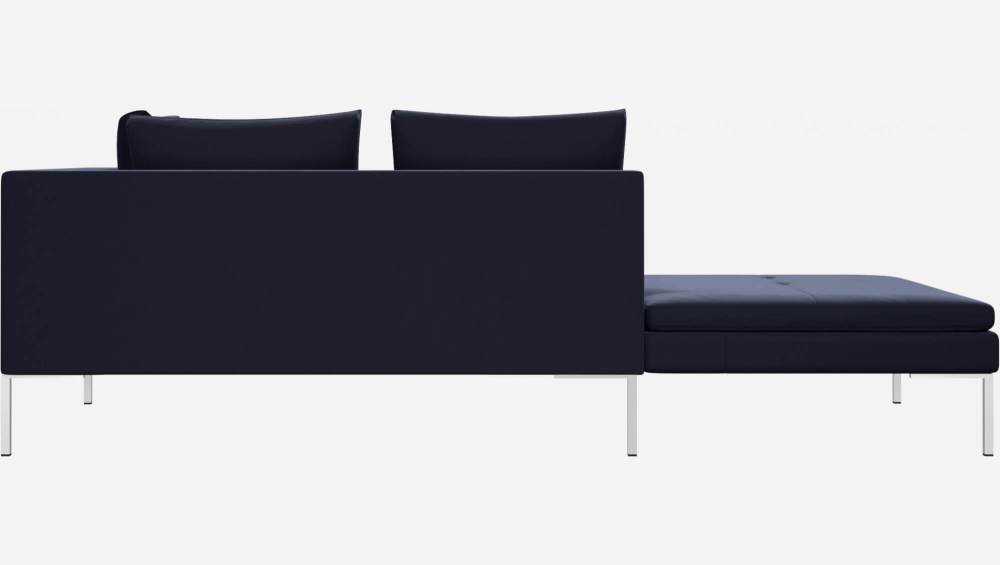 Chaise longue esquerda de veludo - Azul-escuro