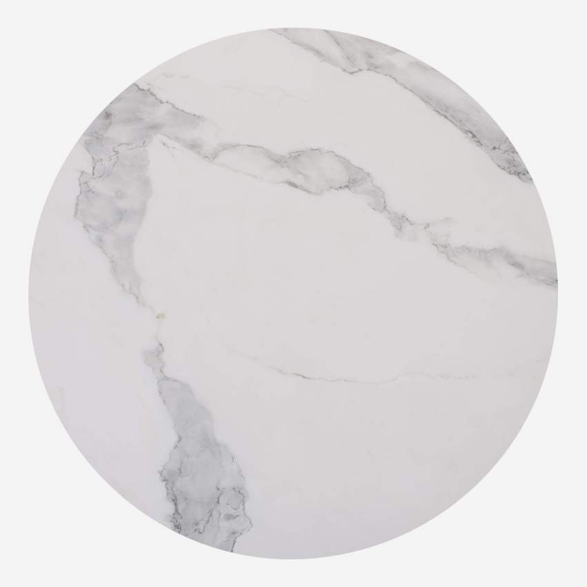 Tavolino in ceramica con stampa in marmo