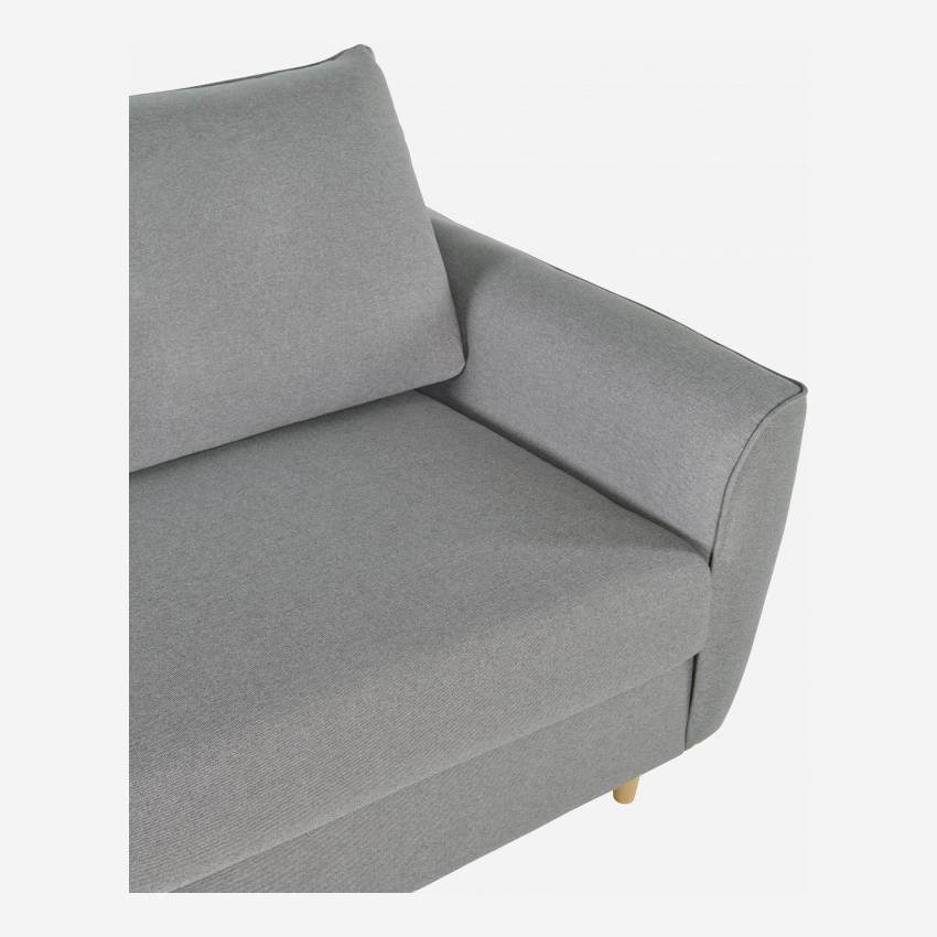 Canapé convertible 3 places en tissu avec sommier à lattes - Gris clair