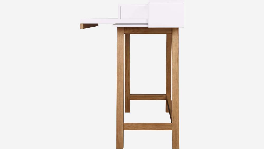 Schreibtisch, weiß und Eiche