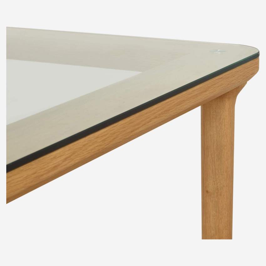 Mesa rectangular de vidrio y roble - Design by Studio Habitat