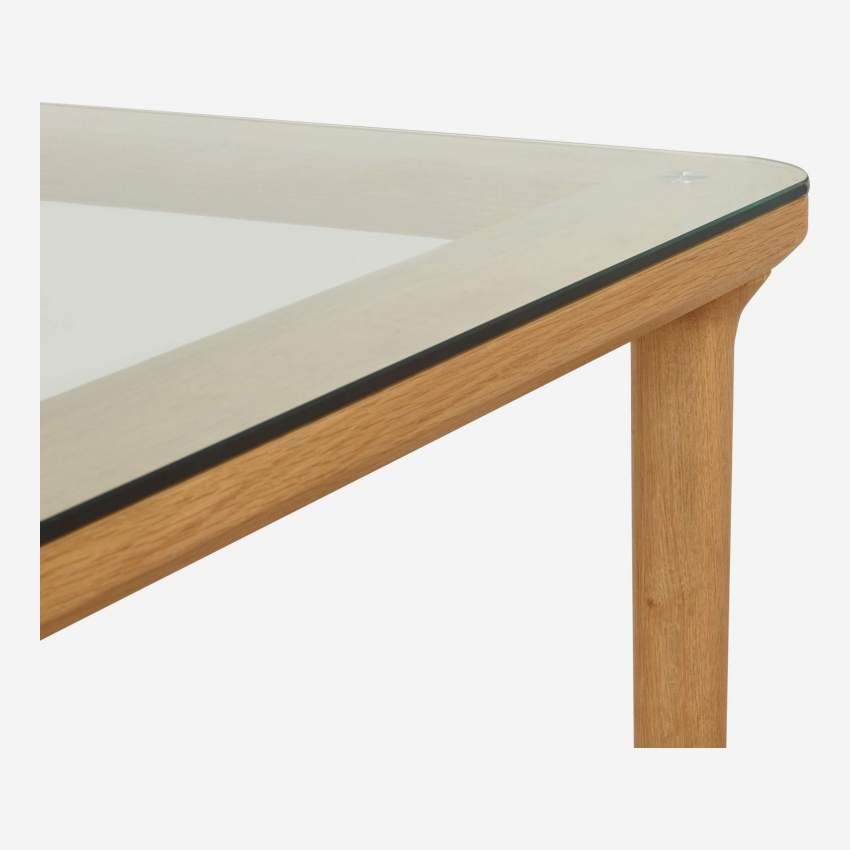 Mesa rectangular de vidrio y roble - Design by Studio Habitat