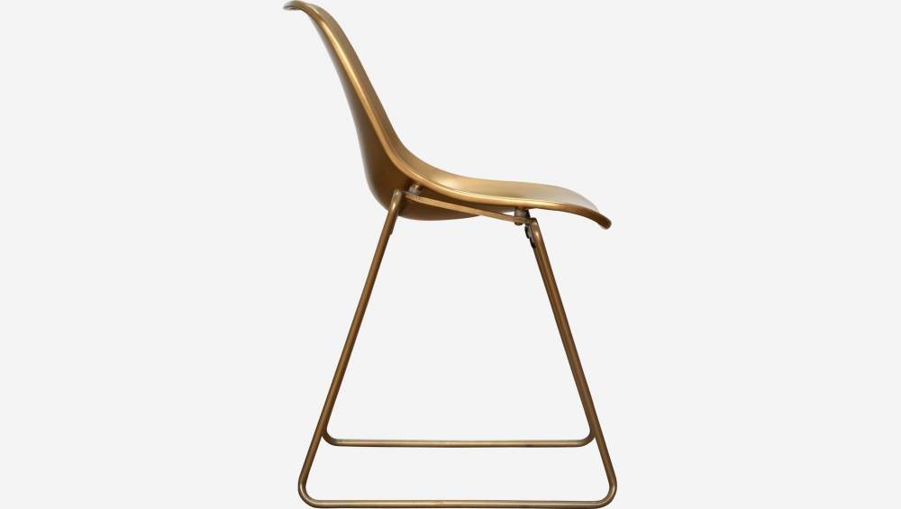 Stuhl aus Stahl, goldfarben