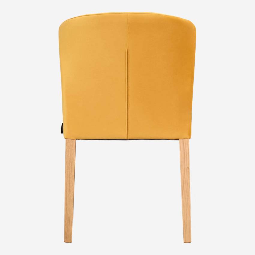 Stuhl aus Samt, gelb