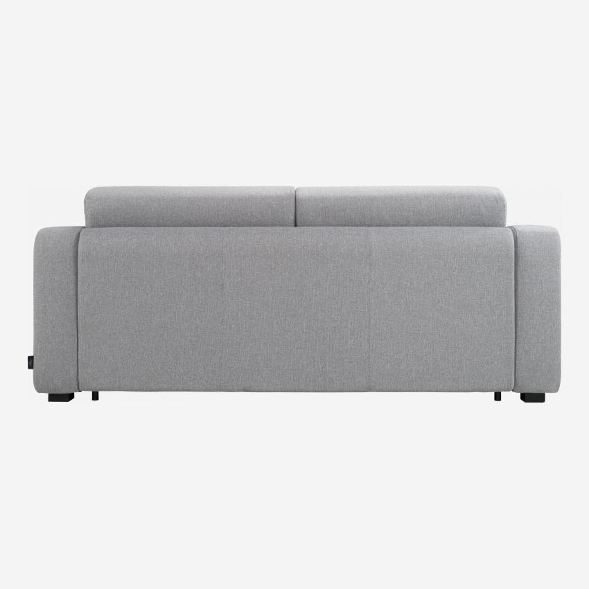 Sofá cama 3 plazas de tela + somier de láminas - Gris claro