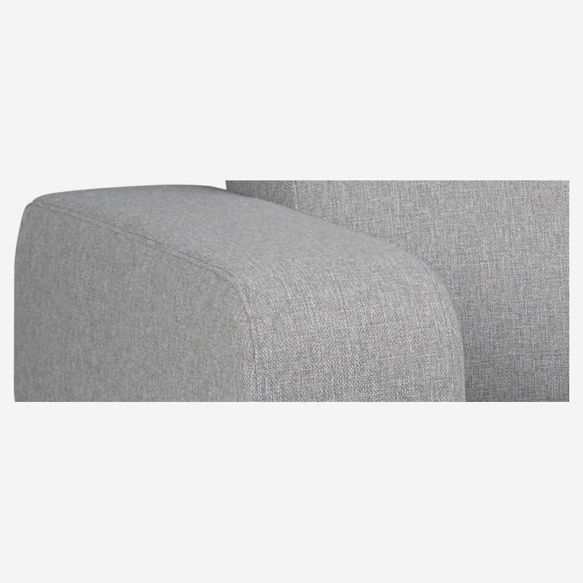 Sofá-cama de 3 lugares de tecido com sommier de ripas - Cinza claro