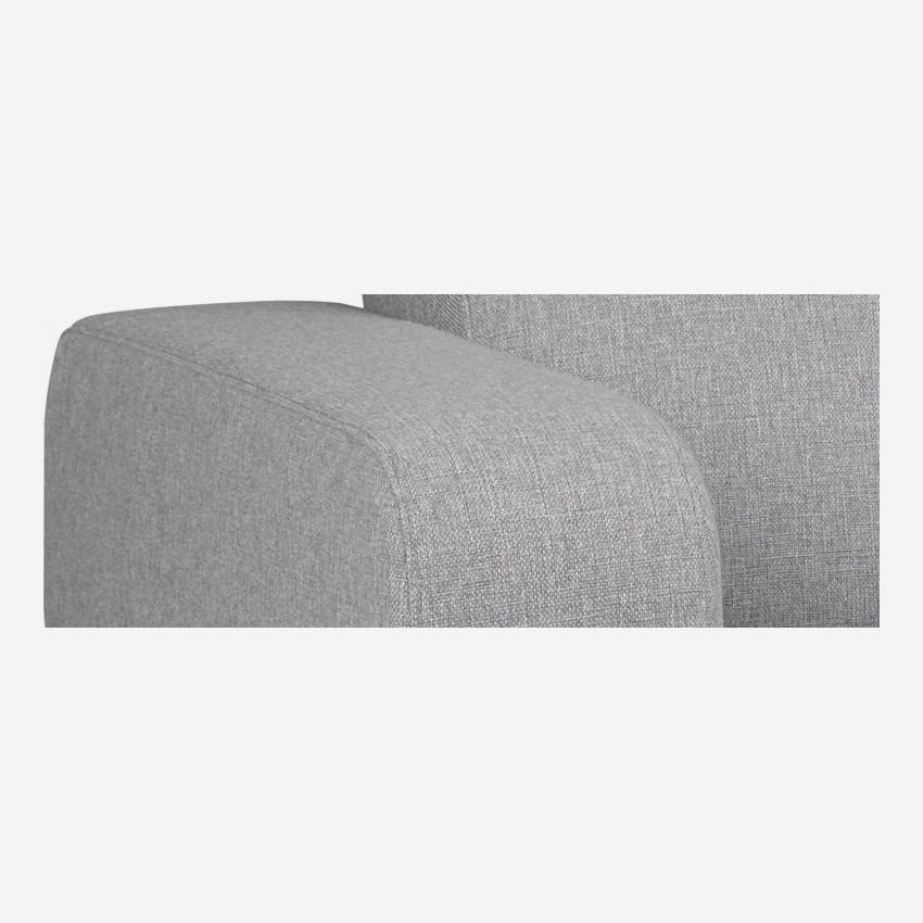 Sofá-cama de 3 lugares de tecido com sommier de ripas - Cinza claro