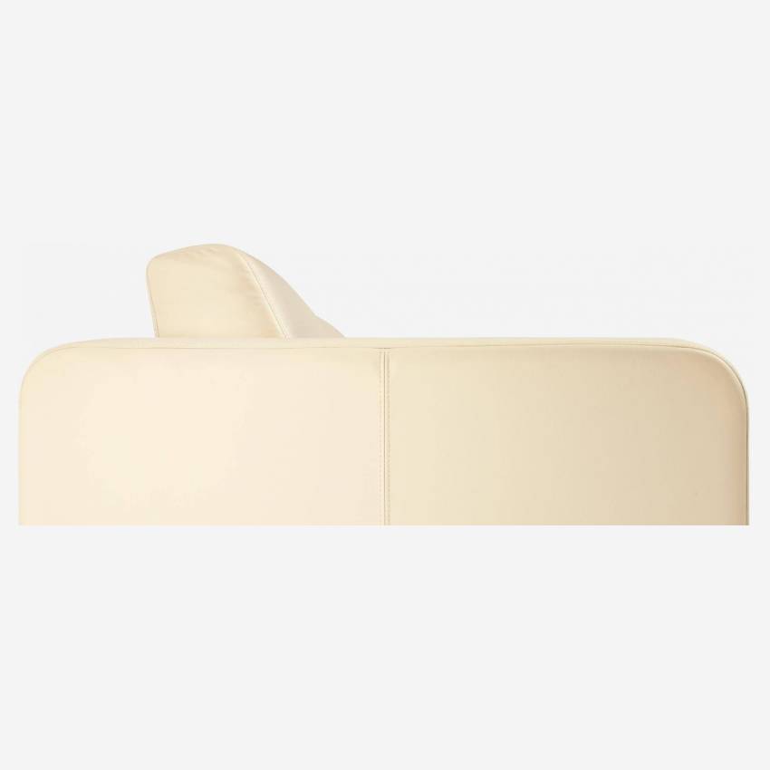 3-Sitzer-Schlafsofa aus Leder mit Lattenrost - Cremefarben