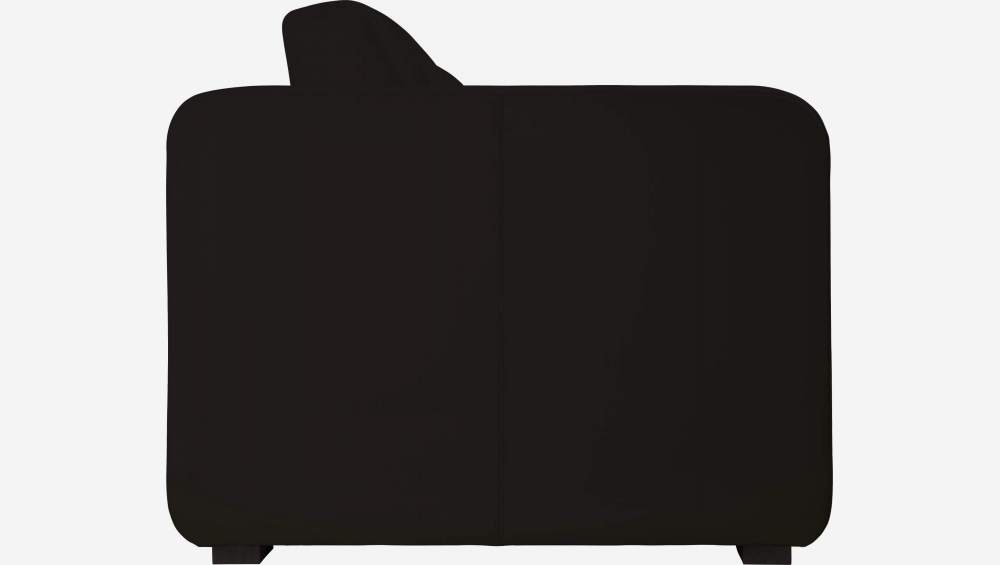Canapé 3 places convertible en cuir avec sommier à lattes - Noir