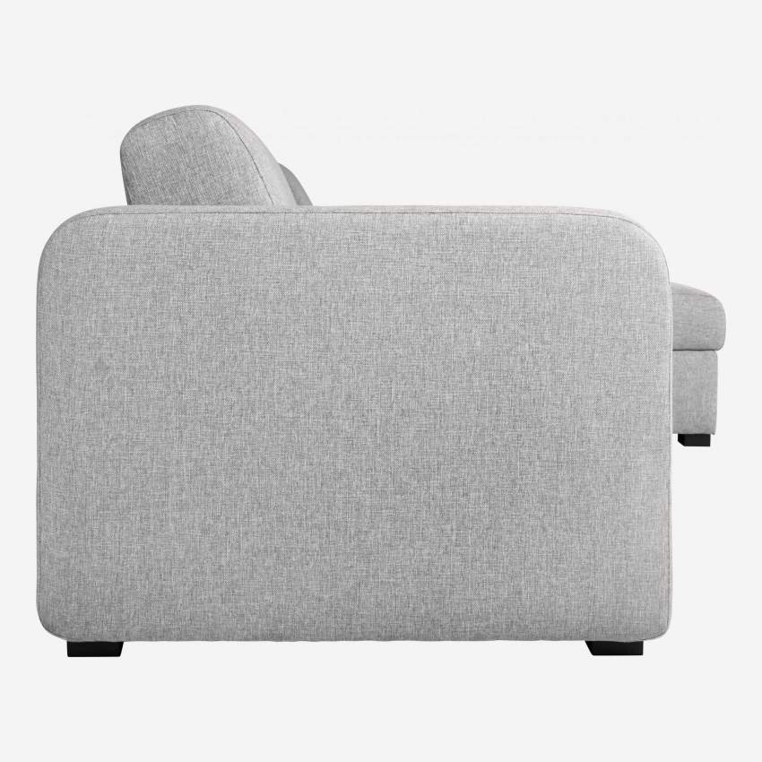 Sofá cama esquinero reversible 3 plazas de tela con almacenaje + somier de láminas - Gris claro