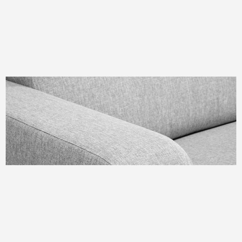 Sofá-cama de canto 3 lugares de tecido com sommier de ripas - Cinza claro