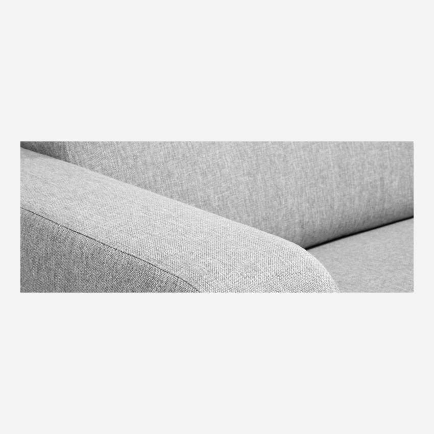 Sofá-cama de canto 3 lugares de tecido com sommier de ripas - Cinza claro