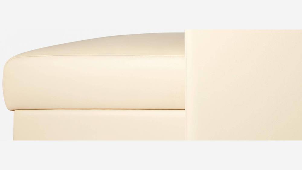 Sofá cama esquinero reversible 3 plazas de piel con almacenaje + somier de láminas - Crema