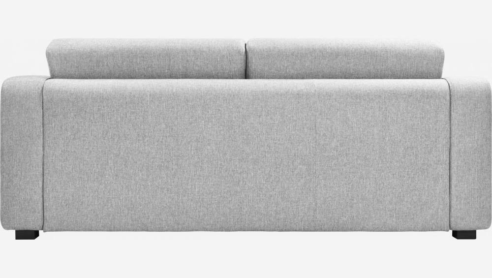 Sofá-cama de 2 lugares de tecido com sommier de ripas - Cinza claro