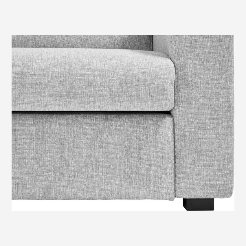Sofá-cama de 2 lugares de tecido com sommier de ripas - Cinza claro