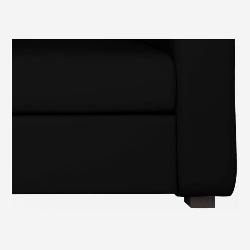Sofá cama 2 plazas de piel + somier de láminas - Negro