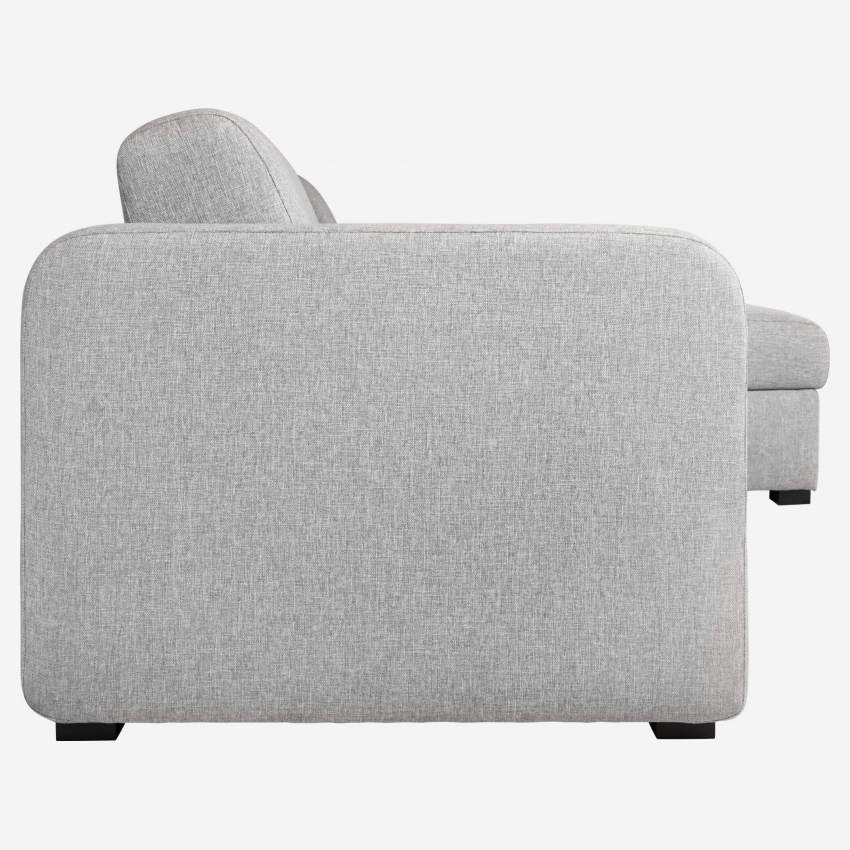 Sofá cama esquinero reversible 2 plazas de tela con almacenaje + somier de láminas - Gris claro