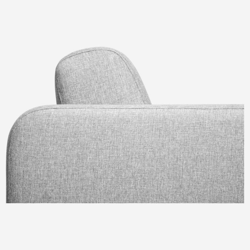 Sofá cama esquinero reversible 2 plazas de tela con almacenaje + somier de láminas - Gris claro