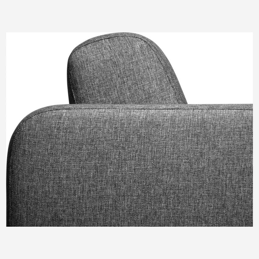 2-Sitzer-Schlafsofa mit Ecke aus Stoff mit Lattenrost - Grau