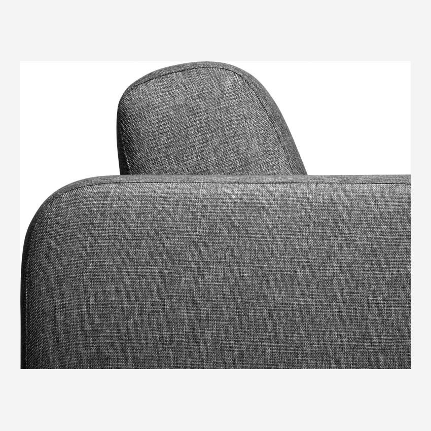 2-Sitzer-Schlafsofa mit Ecke aus Stoff mit Lattenrost - Grau