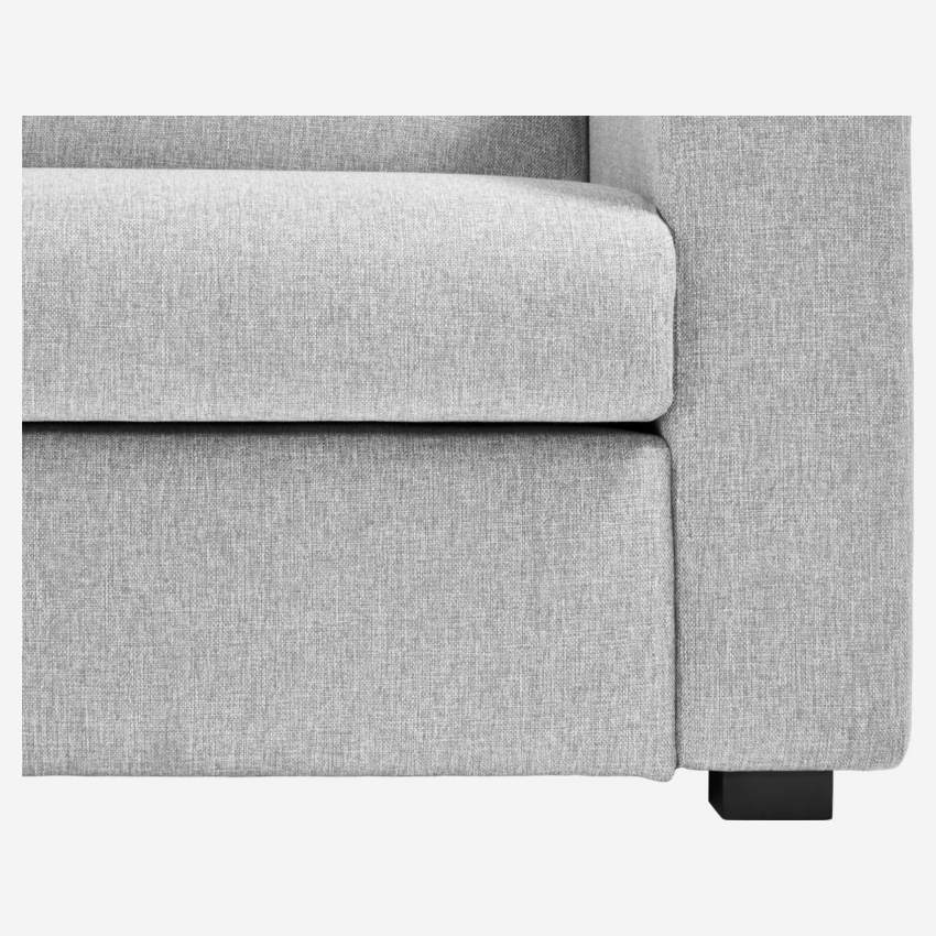 Sofá cama compacto de tela + somier de láminas - Gris claro