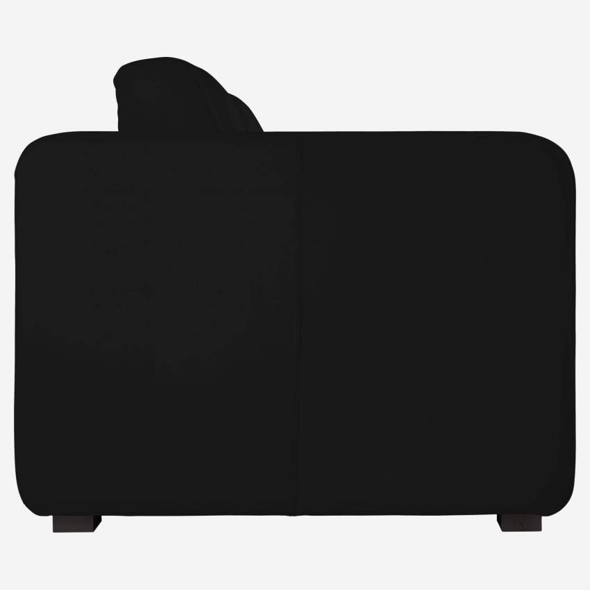 Kompaktes Schlafsofa aus Leder mit Lattenrost - Schwarz