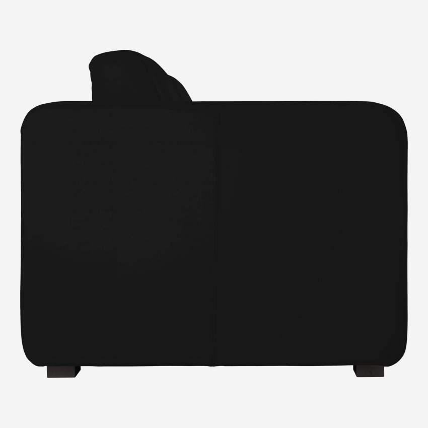 Kompaktes Schlafsofa aus Leder mit Lattenrost - Schwarz