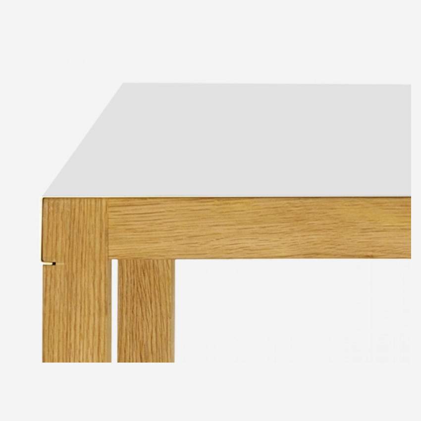 Table carrée en acier laqué - Blanc
