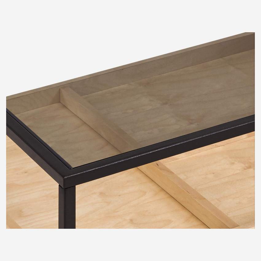 Table basse en métal et bois de bouleau - Noir