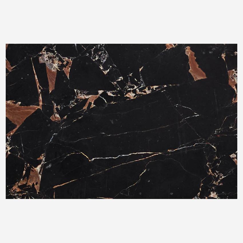 Mesa rinconera de mármol y metal - Negro