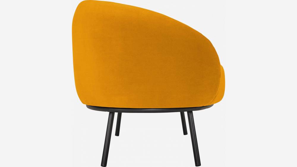 Chaise longue de veludo - Amarelo 