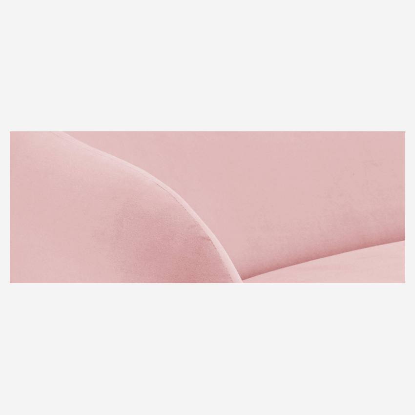 Ronde bank van fluweel - Roze 