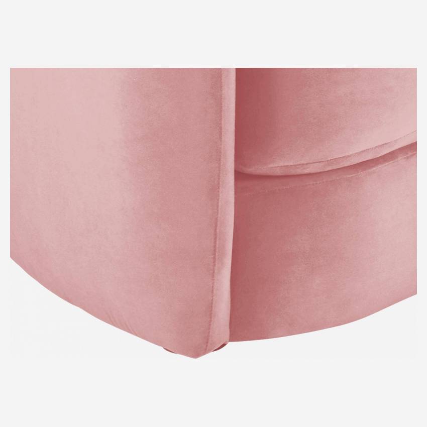 Sofá arredondado de veludo - cor-de-rosa 