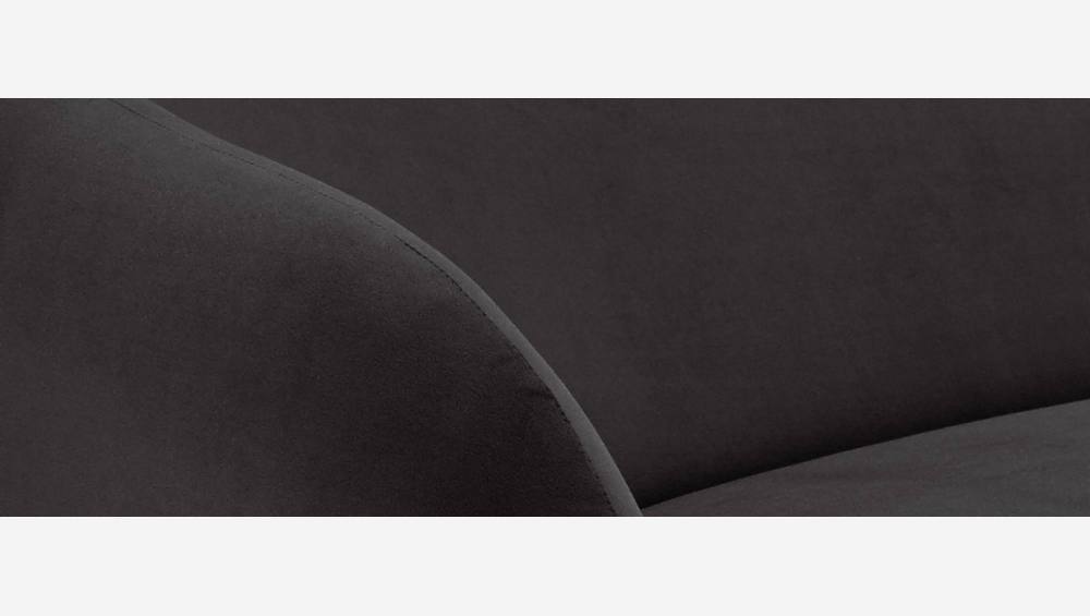 Sofá curvado de terciopelo - Negro