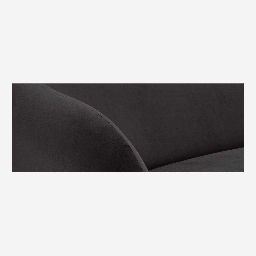 Sofá curvado de terciopelo - Negro