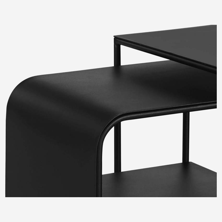 Set di 2 tavolini laterali in metallo - Nero