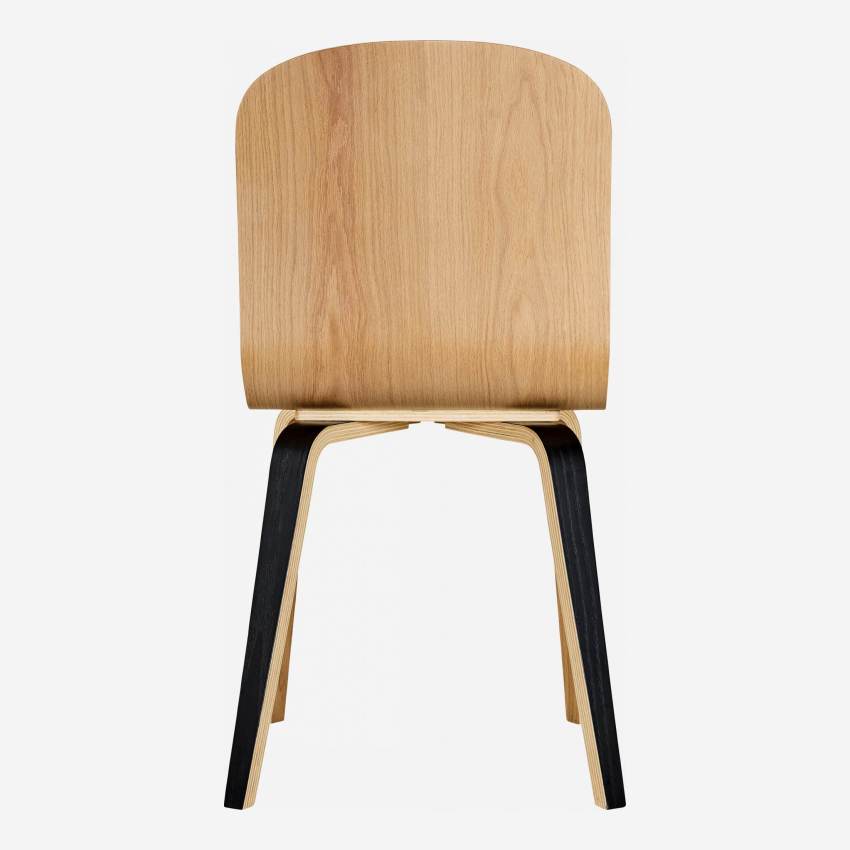 Cadeira em madeira de Hévea - Preto e Natural