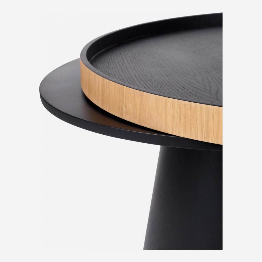 Tavolino d'appoggio champignon - Altezza 40 cm - Nero e naturale