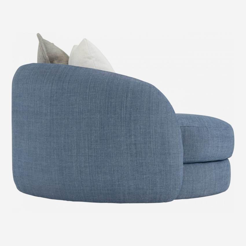 Canapé rond et pivotant en tissu - Bleu foncé