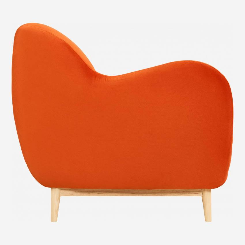 Sofá em veludo laranja de 3 lugares - Design by Adrien Carvès