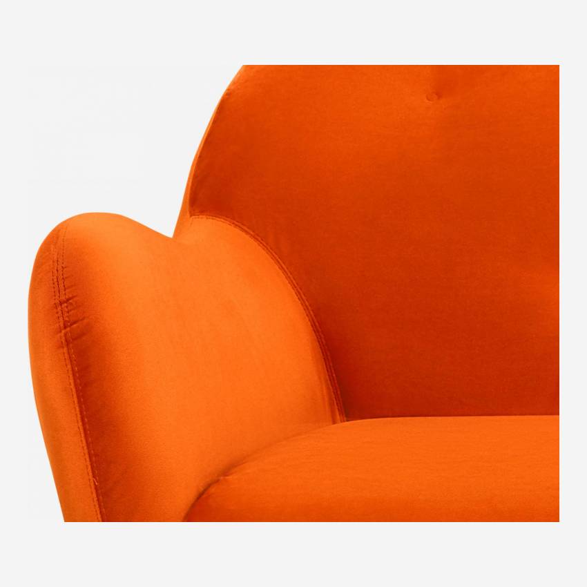 Poltrona in velluto - Design di Adrien Carvès - Arancione