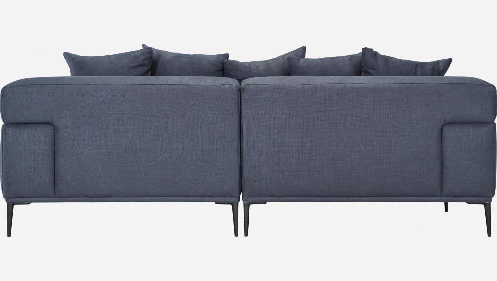 Sofá 2 plazas de lino con ángulo derecho - Azul