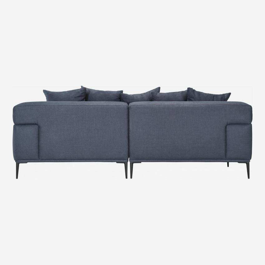 2-Sitzer-Sofa aus Leinen mit rechter Ecke - Blau