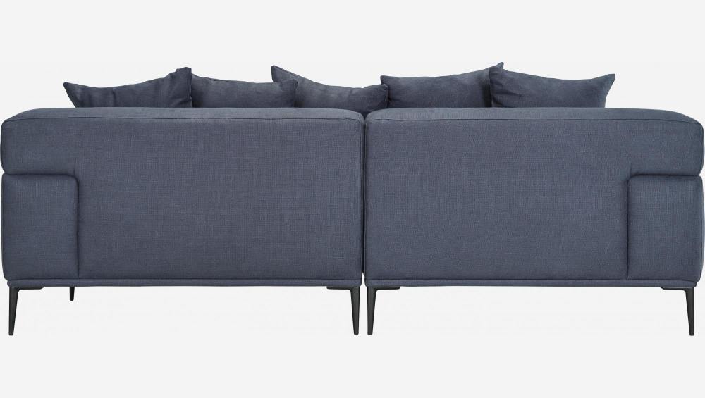 Canapé 2 places en lin avec angle gauche - Bleu